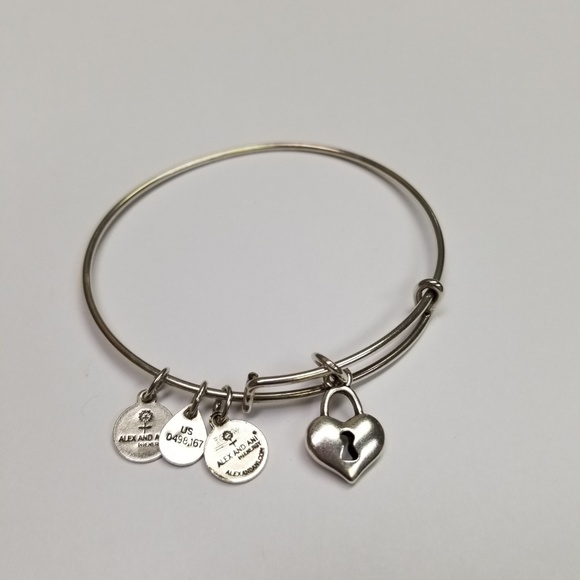 Alex & Ani heart/locket bracelet, silver - Picture 2 of 2